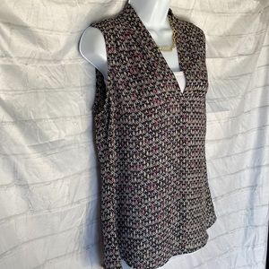 NIC+ZOE sheer flowy business casual design tank top blouse size Medium